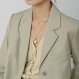 Baroque Shaped Pearl Oval Pendant Necklace - floysun