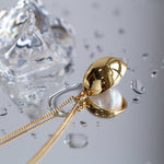 Baroque Shaped Pearl Oval Pendant Necklace - floysun
