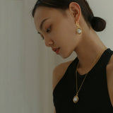 Baroque Shaped Pearl Oval Pendant Necklace - floysun