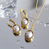 Baroque Shaped Pearl Oval Pendant Necklace - floysun