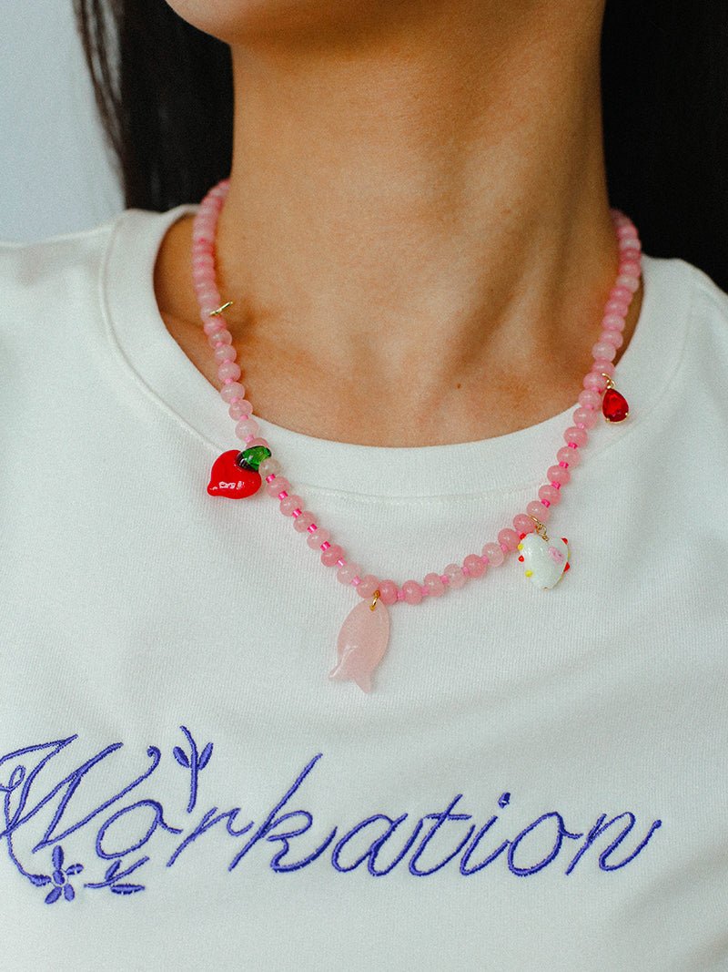 Beating Heart & Fish Beaded Necklace - floysun