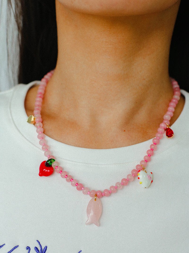 Beating Heart & Fish Beaded Necklace - floysun