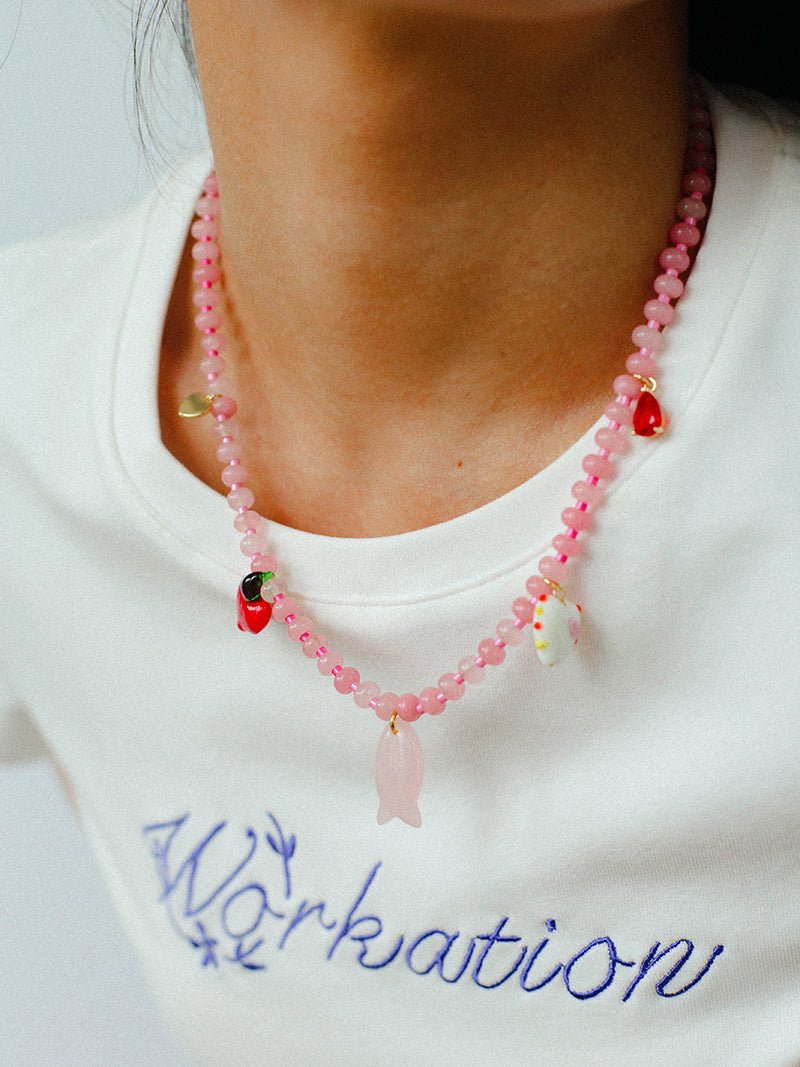 Beating Heart & Fish Beaded Necklace - floysun