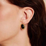 Black Agate White Mother of Pearls Earrings - floysun
