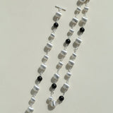 Black Ebony Wood and Brushed Silver Ball Bracelet - floysun