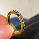 Black - Gold Gunmetal Pave Diamond Ring - floysun