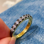 Black - Gold Gunmetal Pave Diamond Ring - floysun