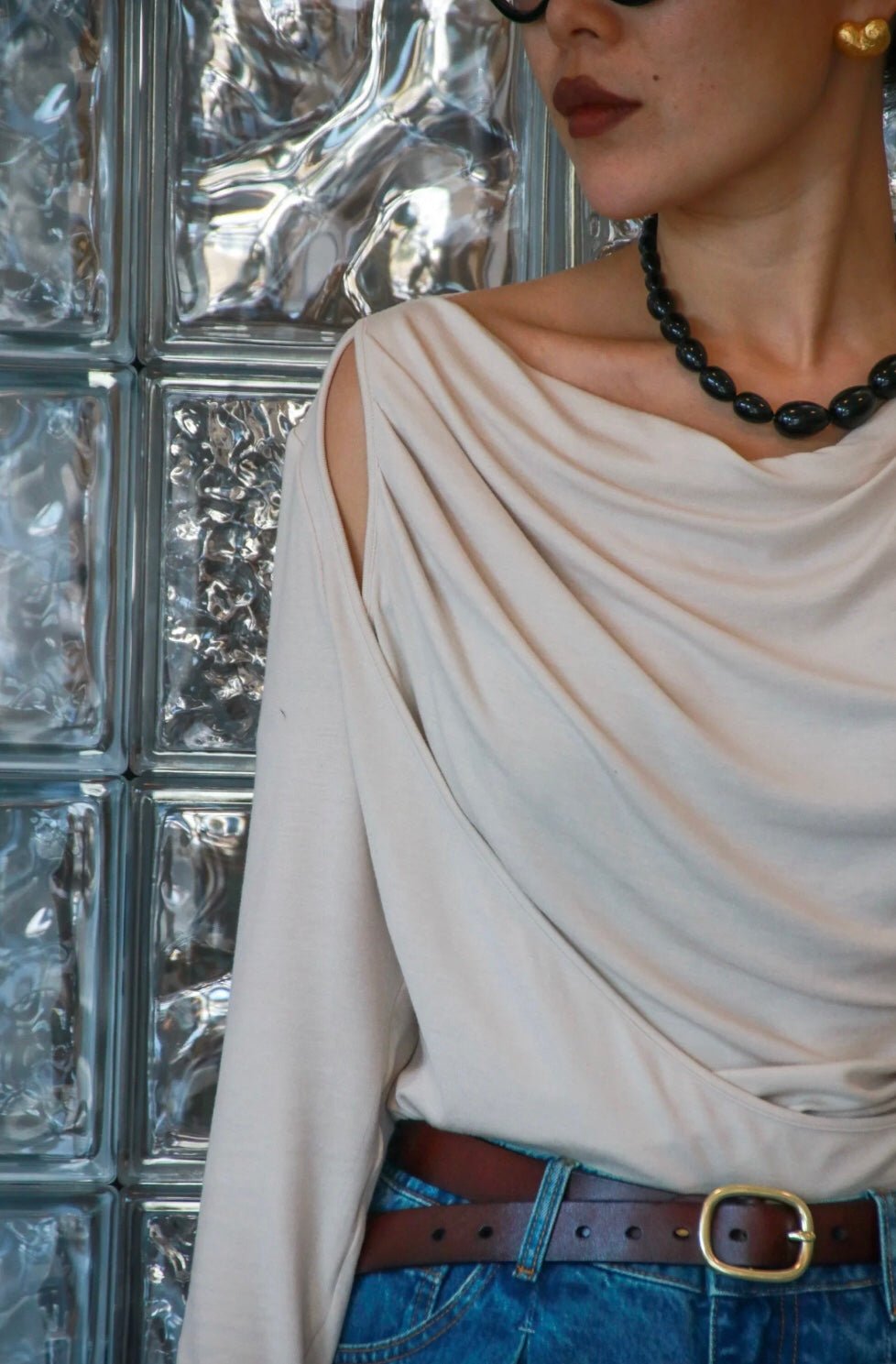 Black Gradient Water Drop Black Agate Necklace - floysun