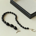 Black Gradient Water Drop Black Agate Necklace - floysun