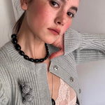 Black Gradient Water Drop Black Agate Necklace - floysun
