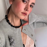 Black Gradient Water Drop Black Agate Necklace - floysun
