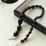 Black Gradient Water Drop Black Agate Necklace - floysun