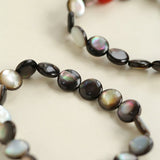 Black Mother - of - Pearl & Agate Beaded Bracelet - floysun