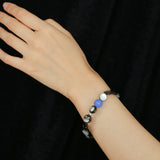 Black Mother - of - Pearl & Agate Beaded Bracelet - floysun