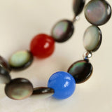 Black Mother - of - Pearl & Agate Beaded Bracelet - floysun