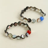 Black Mother - of - Pearl & Agate Beaded Bracelet - floysun