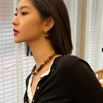 Black Onyx and Tiger's Eye Drop Earrings - floysun