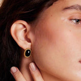 Black Agate White Mother of Pearls Earrings