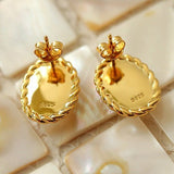 Black Agate White Mother of Pearls Earrings