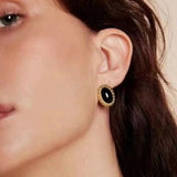 Black Agate White Mother of Pearls Earrings