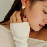 Black Agate White Mother of Pearls Earrings