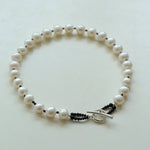 Black Spinel and Round Baroque Pearl OT Weaving Choker - floysun