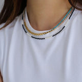 Black Spinel Mini Beaded Pearl Necklace - floysun