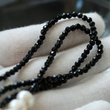 Black Spinel Smile Pearl Beaded Necklace - floysun