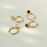 Black White Love Hoop Earrings - floysun