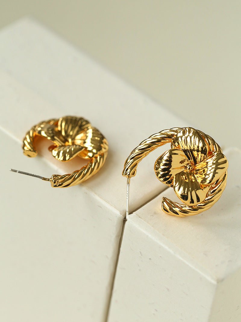 Bloom Loop Floral Rope Knot Earrings - floysun
