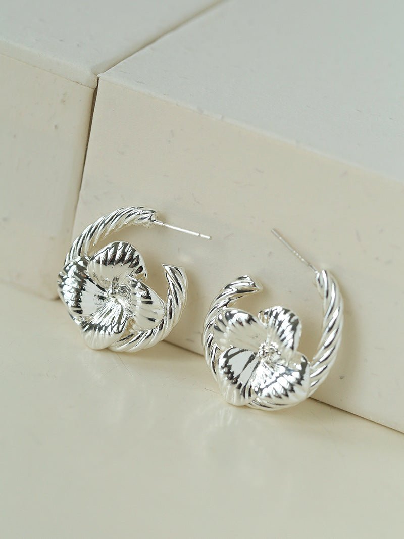 Bloom Loop Floral Rope Knot Earrings - floysun