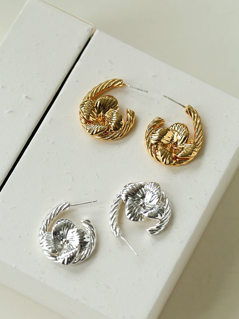 Bloom Loop Floral Rope Knot Earrings - floysun