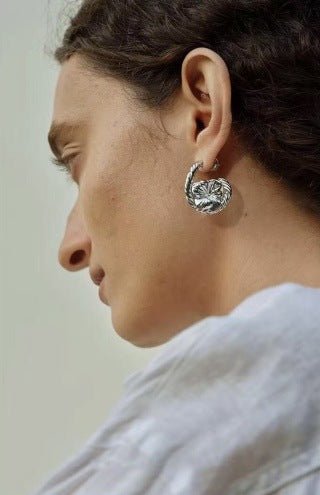 Bloom Loop Floral Rope Knot Earrings - floysun