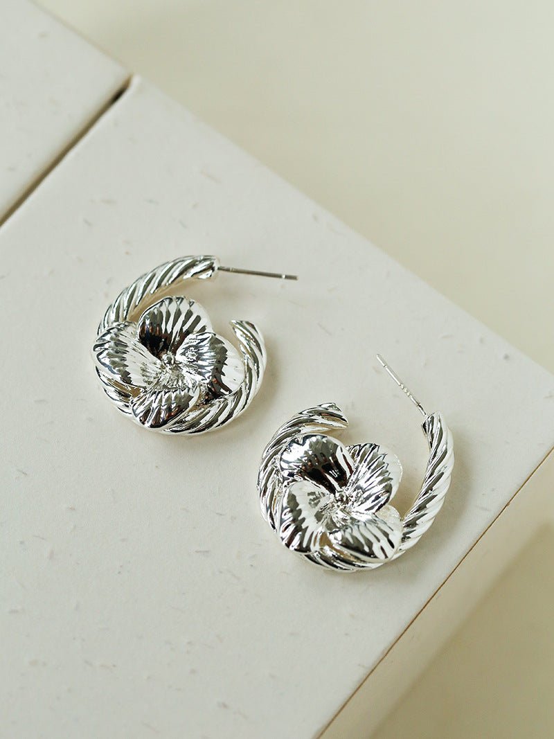 Bloom Loop Floral Rope Knot Earrings - floysun