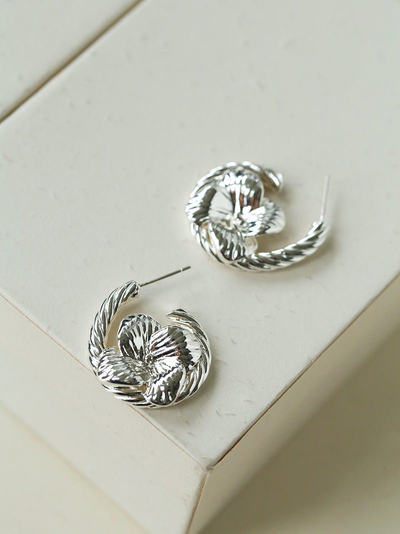 Bloom Loop Floral Rope Knot Earrings - floysun