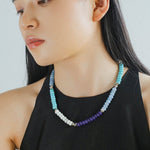 Blue Ocean Natural Stone Beaded Necklace - floysun