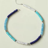 Blue Ocean Natural Stone Beaded Necklace - floysun