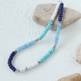 Blue Ocean Natural Stone Beaded Necklace - floysun