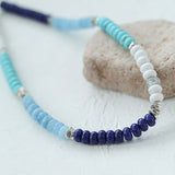 Blue Ocean Natural Stone Beaded Necklace - floysun