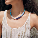 Blue Ocean Natural Stone Beaded Necklace - floysun