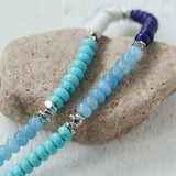 Blue Ocean Natural Stone Beaded Necklace - floysun