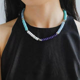Blue Ocean Natural Stone Beaded Necklace - floysun