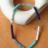 Blue Ocean Natural Stone Beaded Necklace - floysun
