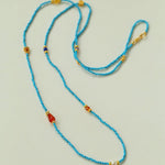 Blue Turquoise Red Onyx Multi-element Beaded Necklace - floysun