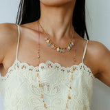 Blush Bloom Tourmaline Necklace | Floral Pendant on Adjustable Rainbow Cord - floysun