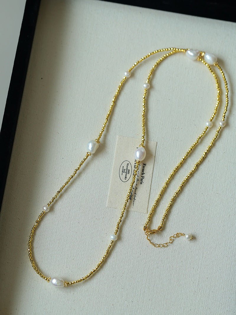 Bohemian Faceted Gold Bead Necklace – Colorful Gemstone or Pearl Style - floysun