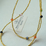 Bohemian Faceted Gold Bead Necklace – Colorful Gemstone or Pearl Style - floysun