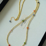 Bohemian Faceted Gold Bead Necklace – Colorful Gemstone or Pearl Style - floysun