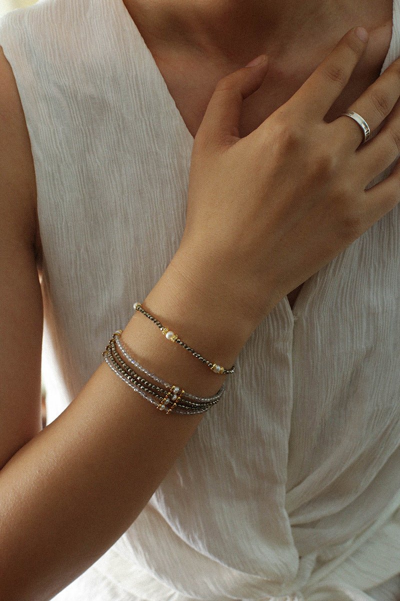 Bohemian Multi - Layer Faceted Golden Ore Bracelet - floysun