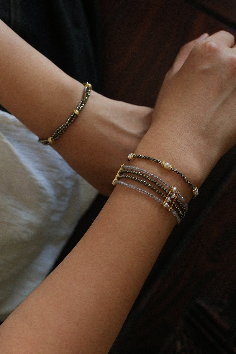 Bohemian Multi - Layer Faceted Golden Ore Bracelet - floysun